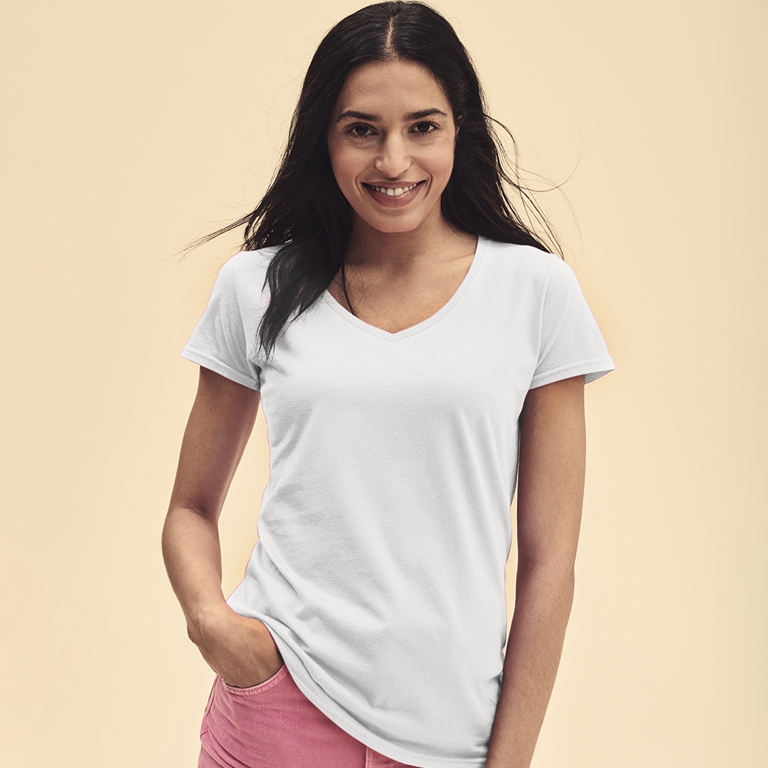 Iconic V-Neck Camiseta Mujer Blanca