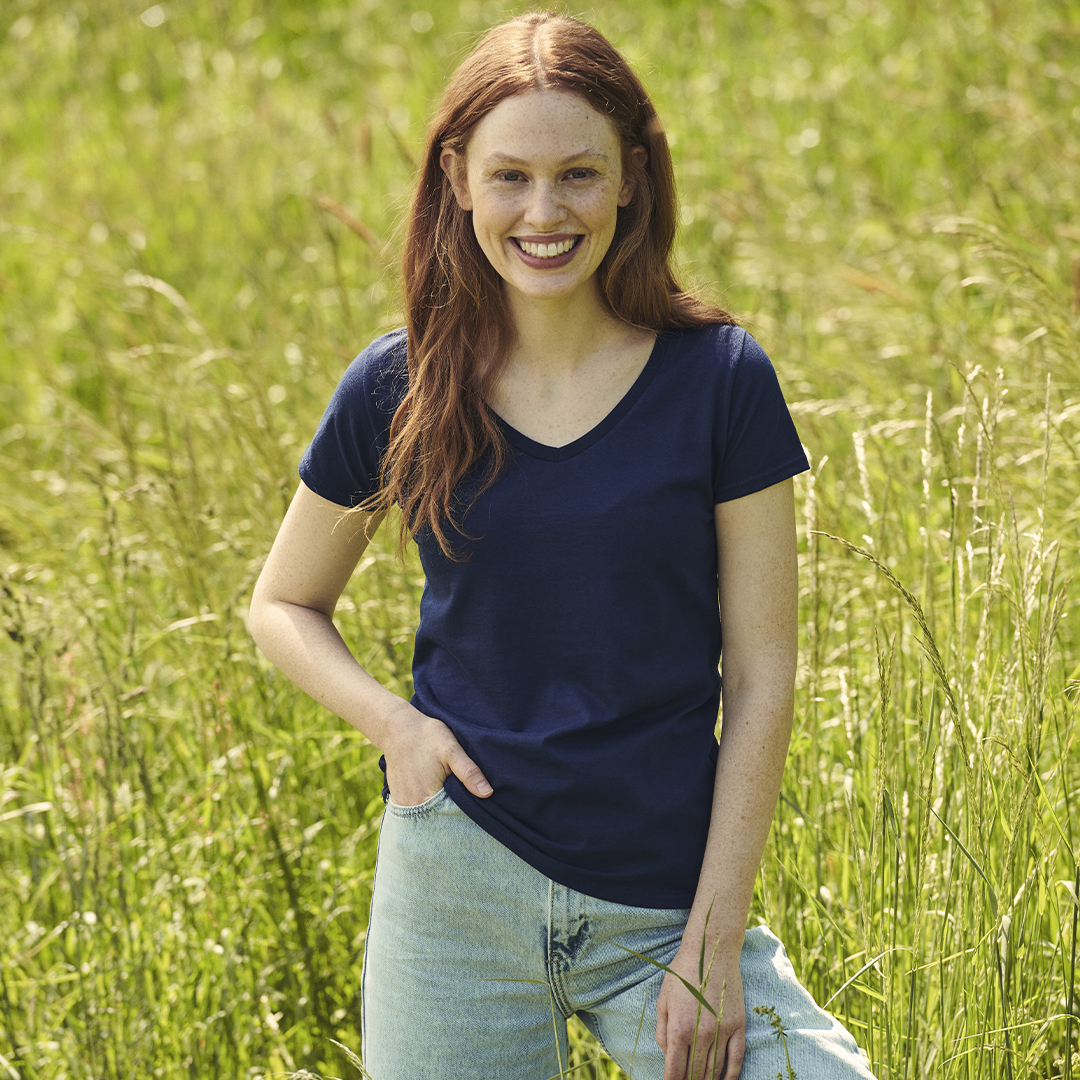 Iconic V-Neck Camiseta Mujer Color