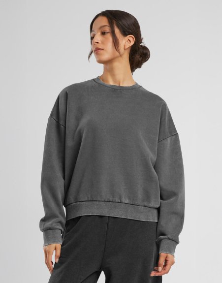 Sudadera de Cuello Redondo Vintage Heavy de Mujer