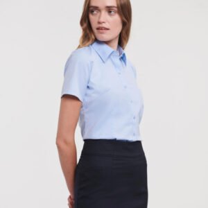 Camisa en espiguilla manga corta mujer