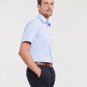 Camisa en espiguilla manga corta hombre