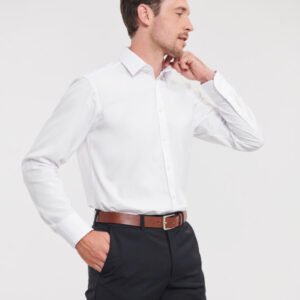 Camisa en espiguilla manga larga hombre