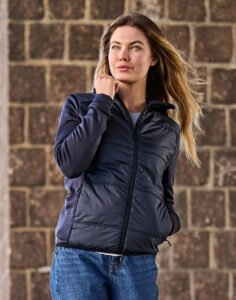 Womens Hybrid-Stretch Hooded Jacket — Tee Jays