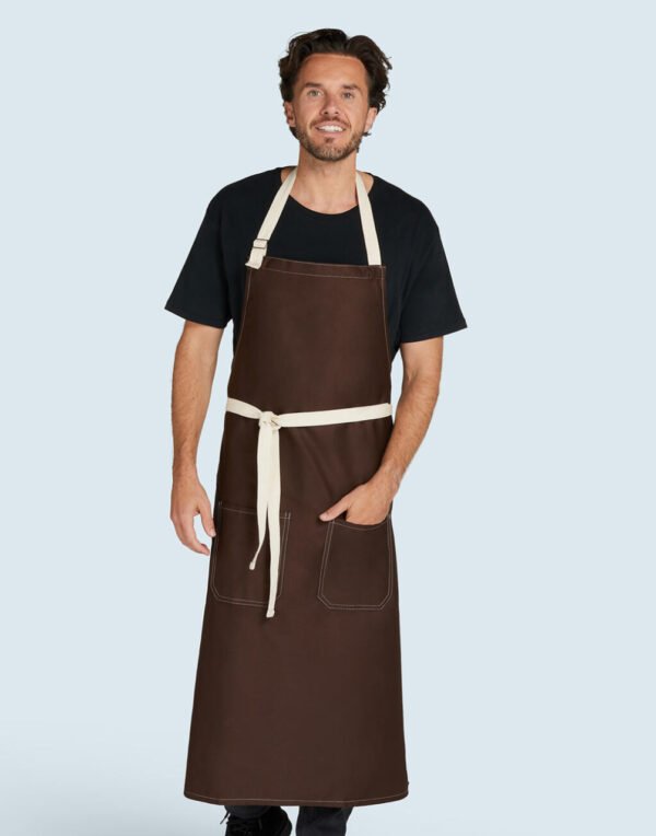 SANTORINI - Contrasted Bib Apron with Po