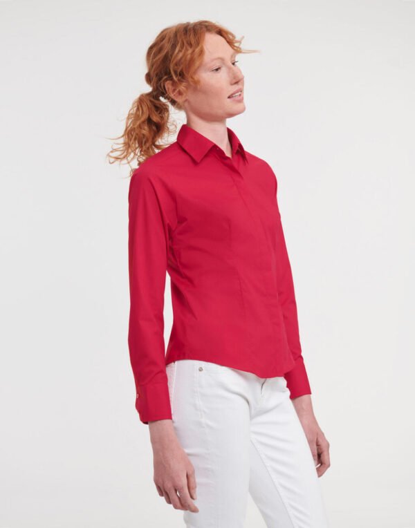 Ladies' LS Fitted Poplin Shirt