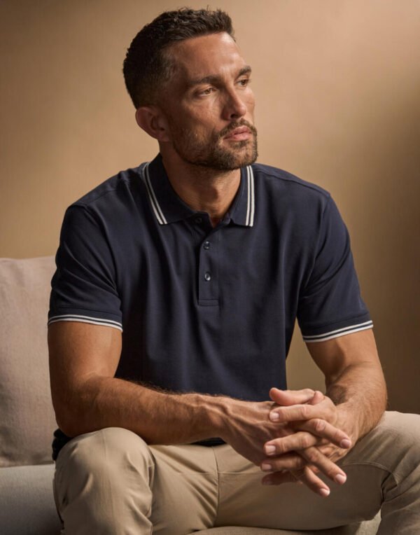 Luxury Stripe Stretch Polo