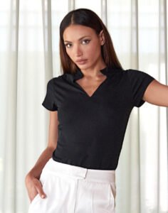 Kurzarmtop mit V-Slit — Kustom Kit