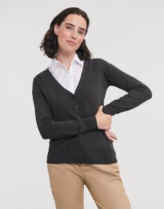 Ladies V-Neck Knitted Cardigan — Russell Collection